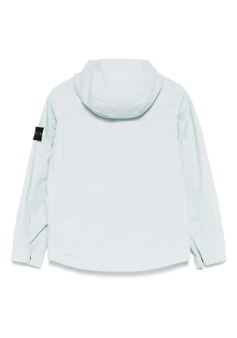 Giacca Con Zip e Cappuccio In Cotone Stretch Cielo STONE ISLAND JUNIOR | K1S164100006-S0001V0041